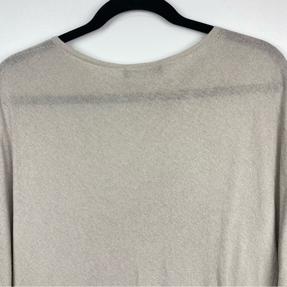 MAX MARA Metallic Dolman Sleeve Asymmetrical Lightweight Sparkly Sweater - Picture 7 of 11